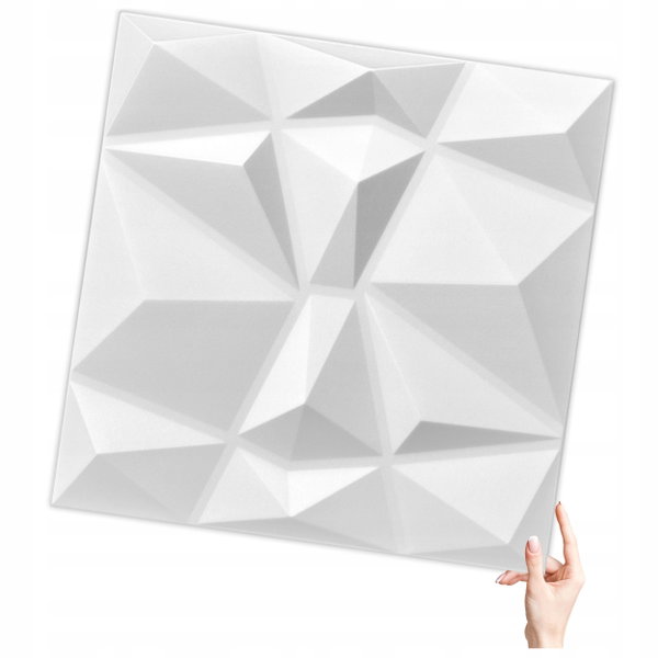 Kaseton Ścienny Sufitowy 3D Biały Panele Ścienne 50x50 0,25m2 BURSZTYN