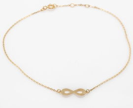 Złota Bransoletka Na Nogę Kostkę Łańcuszek Infinity Nieskończoność Prezent