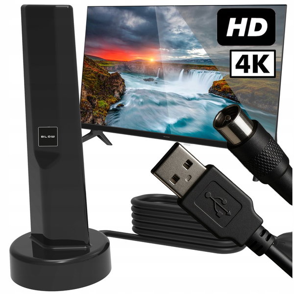 DOOKÓLNA ANTENA AKTYWNA POKOJOWA TV FHD 4K MUX-8 LTE WZMACNIACZ DVB-T2