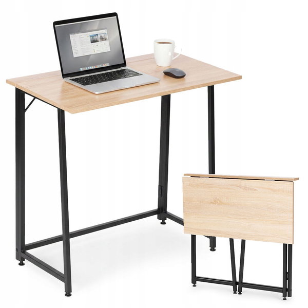 BIURKO KOMPUTEROWE SKŁADANE 80X45 CM STOLIK POD LAPTOP JAKOŚĆ