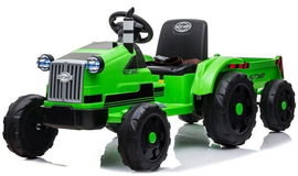 Traktor Na Akumulator z Przyczepą 2 Silniki 12V Pilot Zielony