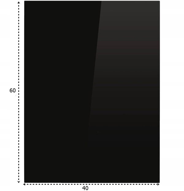 Podstawa szklana hartowana - szyba pod Piec lub Kominek 60x40 cm Blacha CZARNA