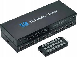 DZIELNIK OBRAZU HDMI 9x1 MULTI VIEWER PRZEŁĄCZNIK 9x1 Rozdzielacz 4K PILOT