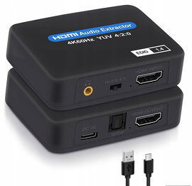 Ekstraktor HDMI 2.0 TOSLINK KONWERTER OPTYCZNY JACK AUX HDCP 4K