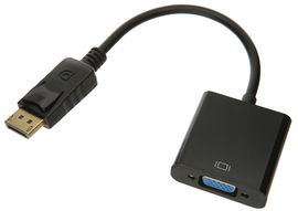 ADAPTER KONWERTER z DISPLAYPORT DP do VGA D-SUB PRZEJŚCIÓWKA FULL HD 1080P