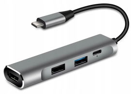 HUB USB-C -> HDMI 2xUSB 3.0 PD THUNDERBOLT MacBook M1 STACJA ADAPTER 4w1