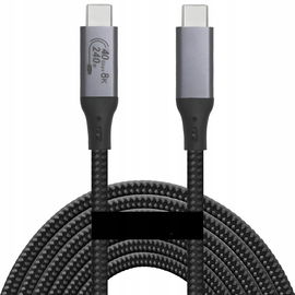 KABEL USB4 Thunderbolt 4 240W 40Gbps 120Hz PRZEWÓD USB C NYLON OPLOT 1,8M