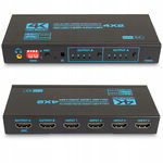 MATRIX HDMI 2.0 4x2 SWITCH ROZDZIELAC 4K60HZ HDCP 2.2 HDR SPDIF TOSLINK ARC