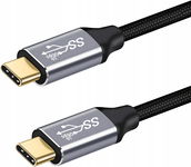 KABEL USB C 3.1 Thunderbolt 3 100W 10 Gbps 4K 60Hz PRZEWÓD NYLON OPLOT 1,5M
