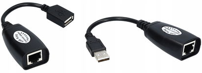 PRZEDŁUŻACZ USB MYSZKI KLAWIATURY EXTENDER KONWERTER RJ45 PO LAN 60M 5e