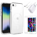 Zestaw do iPhone 7 / 8 Ładowarka Etui Przewód Szkło Idealny na Prezent