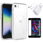 Zestaw do iPhone 7 / 8 Ładowarka Etui Przewód Szkło Idealny na Prezent