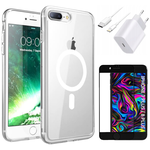 Zestaw do iPhone 7+ / 8+ Ładowarka Etui Przewód Szkło Idealny na Prezent