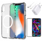 Zestaw do iPhone XS MAX Ładowarka Etui Przewód Szkło Idealny na Prezent