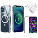 Zestaw do iPhone 13 PRO Ładowarka Etui Przewód Szkło Idealny na Prezent