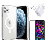 Zestaw do iPhone 11 PRO Ładowarka Etui Przewód Szkło Idealny na Prezent