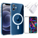 Zestaw do iPhone 12 MINI Ładowarka Etui Przewód Szkło Idealny na Prezent