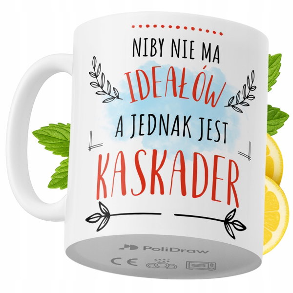Kubek Dla Kaskadera na Prezent z Nadrukiem ze Zdjęciem 330 ml PoliDraw