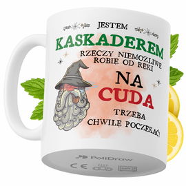 Kubek Dla Kaskadera na Prezent z Nadrukiem ze Zdjęciem 330 ml PoliDraw