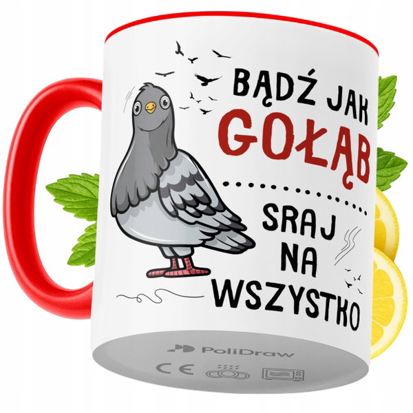 Kubek Śmieszne na Prezent z Nadrukiem ze Zdjęciem 330 ml Czerwony