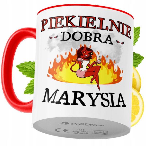 Kubek Dla Marysi na Prezent z Nadrukiem ze Zdjęciem 330 ml Czerwony