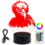 Lampka Nocna 3D LED Grawer Plexi Prezent Dla Dziecka Bystry Sęp Pustkowia