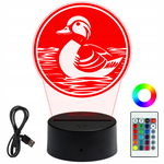 Lampka Nocna 3D LED Grawer Plexi Prezent Dla Dziecka Kaczy Medalion Kaczka
