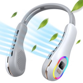 Przenośny wentylator na szyję ładowanie USB  3 prędkości biały