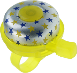 Dzwonek rowerowy typu ring ring gwiazdki żółty klasyczny LXD zx25