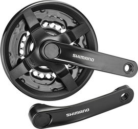 Mechanizm korbowy trekking city czarny Shimano FC-TY301 42/34/24 170mm