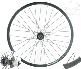 Koło rowerowe tylne 8/11 czarne 32H MTB Novatec D042SB + Alexrims MD25