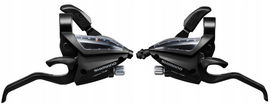 Klamkomanetki rowerowe 3x7 Shimano ST-EF500 komplet czarne