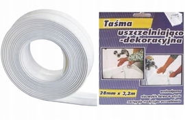 TAŚMA USZCZELNIAJĄCA WANNOWA 3,2m x 28mm DO WANNY KABIN SAMOPRZYLEPNA BIAŁA