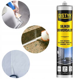 SILIKON UNIWERSALNY BIAŁY USZCZELNIACZ DO WC DISTYK WODOODPORNY 280ml