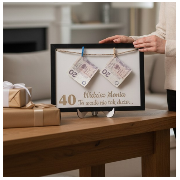 PREZENT RAMKA na 30 40 50 60 70 URODZINY tabliczka