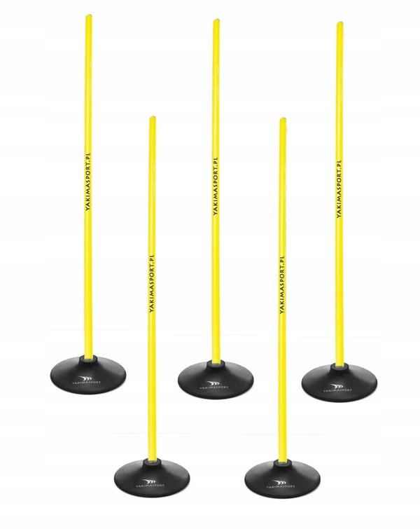 Tor przeszkód slalomowy 100cm laski + podstawa 1,5kg Żółty