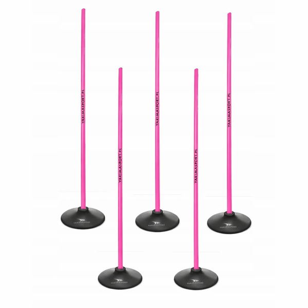 Tor przeszkód slalomowy 100cm laski + podstawa 1,5kg Różowy