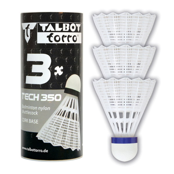 Lotki do badmintona TALBOT TORRO Tech 350 Medium 3 szt - białe