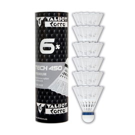 Lotki do badmintona TALBOT TORRO Tech 450 Medium 6 szt. - białe