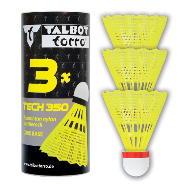 Lotki do badmintona TALBOT TORRO Tech 350 Fast 3 szt - żółte