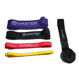 Zestaw 4 taśm gum treningowych MASTER Latex Power Bands 2-55 kg