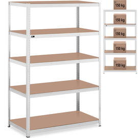 Regał magazynowy metalowy 5 półek 750 kg 120 x 60 x 180 cm szary