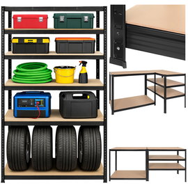 Regał magazynowy - czarny 180x100x60 Bigstren