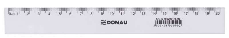 Linijka Donau, 20cm, transparentna - 10 sztuk