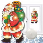 OZDOBA LED FOLIA MIKOŁAJ LAMPKI BIAŁY CIEPŁY NA BATERIE 26CM