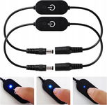 KUOQIY 2 szt. Dotykowe Ściemniacze Liniowe Kabel DC do Taśm LED Czarne