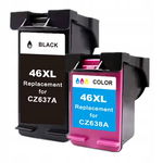 2x Tusz do HP 46 XL czarny + kolor Advantage 2029 2529 4729