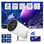 PROJEKTOR RZUTNIK ANDROID 13 TV WIFI 4K PRZENOŚNY SMART GŁOŚNIK OBROTOWY