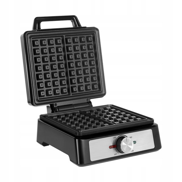 GOFROWNICA na 2 DUŻE CHRUPIĄCE GOFRY 1600W inox nieprzywierająca powłoka