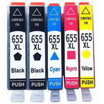 5x TUSZ 655 XL DO HP 3525 DESKJET INK ADVANTAGE 3525 4615 5525 6520 6525